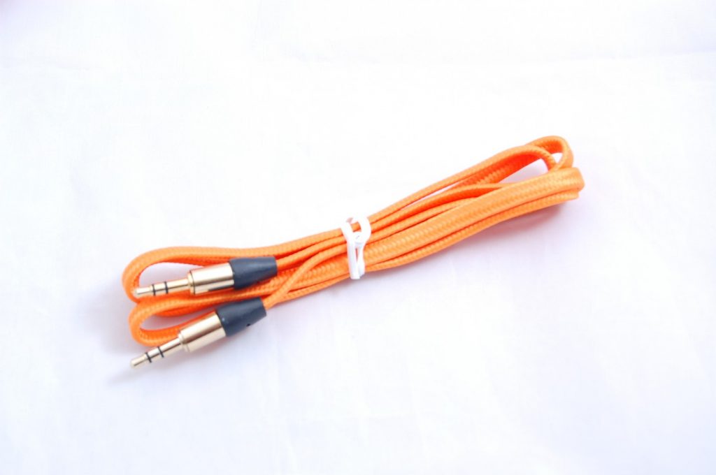 Кабель AUX flat color – 100 см (Orange)