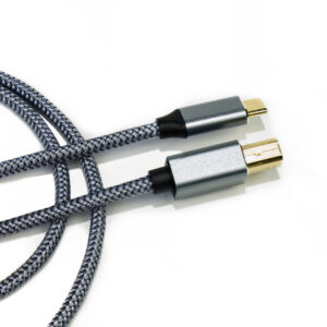 Pro Audio USB C to USB B 2.0 Grey Nylon 2 m