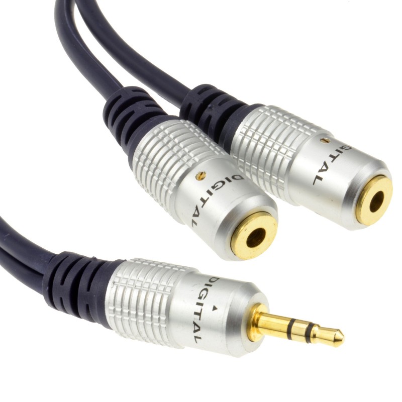 Pro Audio Splitter 3.5 mm 2 Female to 1 Male (30 cm)