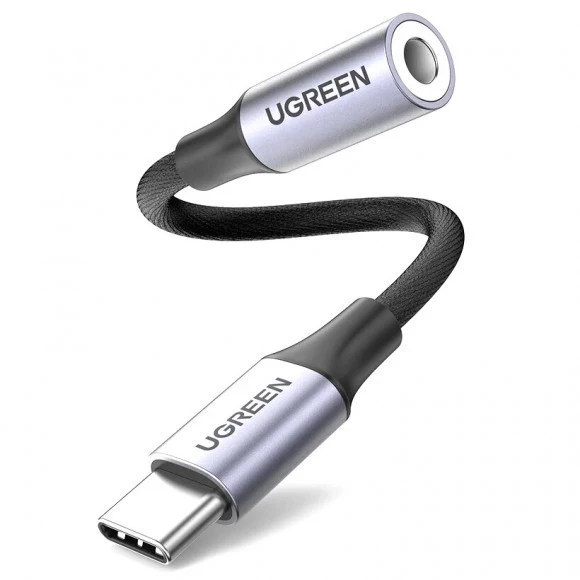 Ugreen AV161 USB Type-C M to 3.5mm F Gray (10 см) 80154