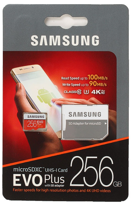 Samsung EVO Micro SD 256GB Class 10 + ad EVO PLUS (MB-MC256GA/RU)