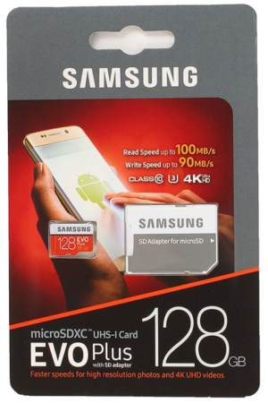 Samsung EVO Micro SD 128GB Class 10 + ad EVO PLUS (MB-MC128GA/RU)